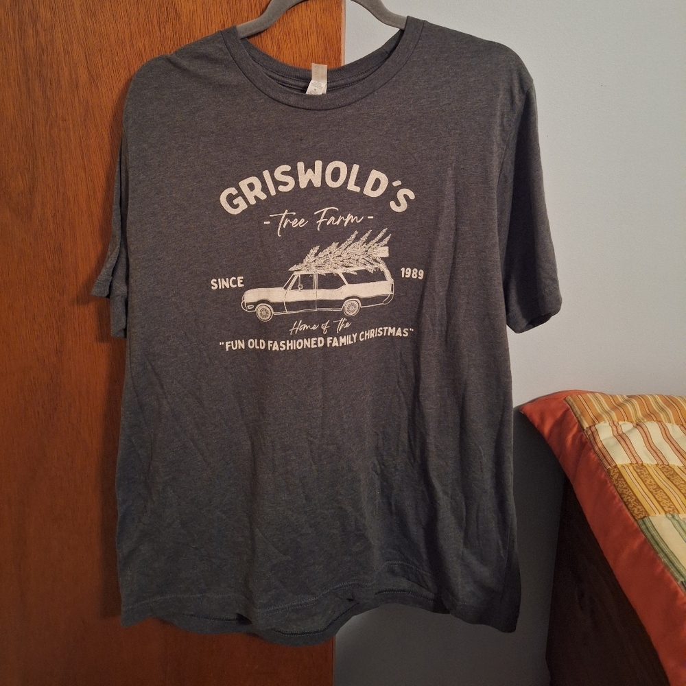 Griswold's Tree Farm Greenish Gray Graphic T-Shirt Size XL